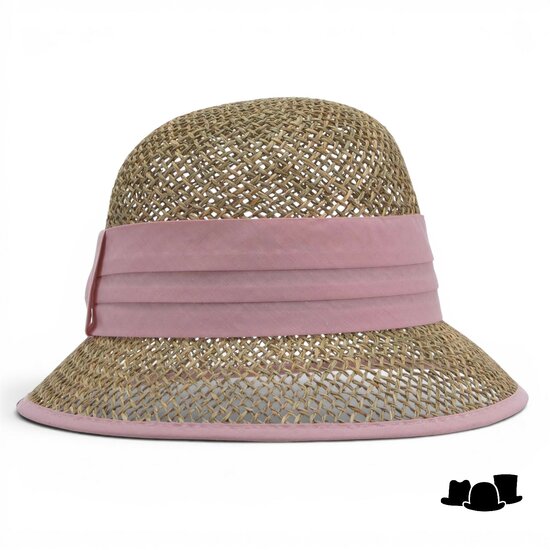 seeberger cloche seagrass strohoed pink