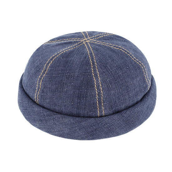 fiebig docker muts linnen jeansblauw 