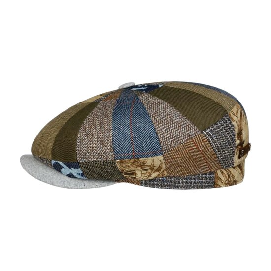 stetson hatteras newsboy cap barista patchwork khaki