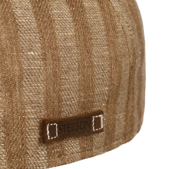 stetson ivy cap texas coffee dyed linen stripe beige