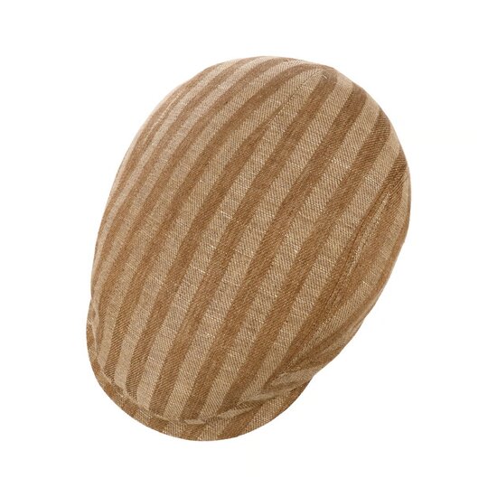 stetson driver ivy cap coffee dyed linen stripe beige