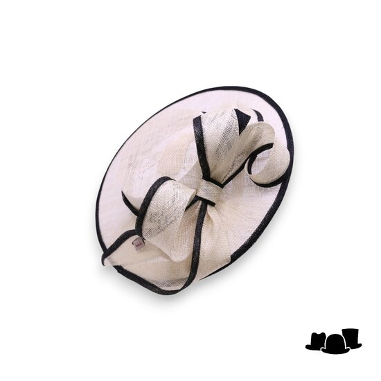 bedacht fascinator bristol matelot strik sinamay naturel zwart
