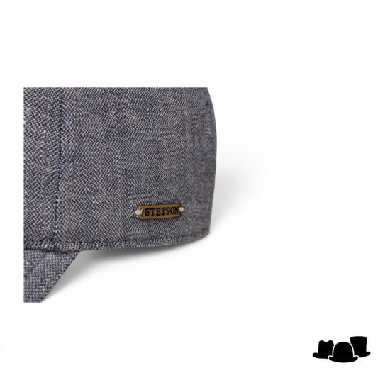 stetson baseball cap linen mottled blue
