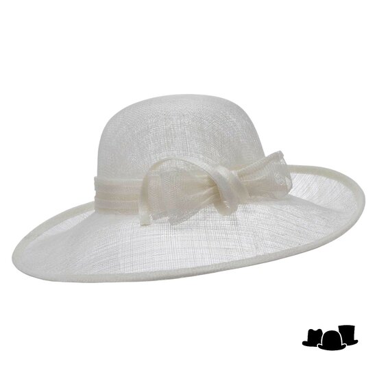 seeberger gelegenheidshoed sinamay mika white