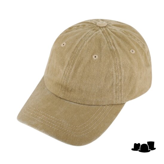 fiebig baseballcap gewassen katoen beige