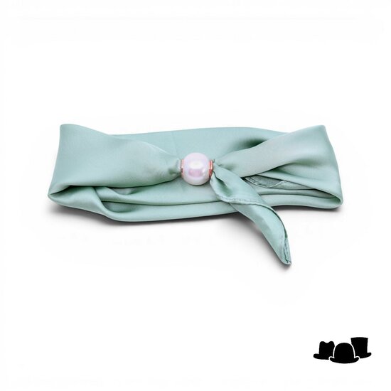 onkar neckerchief click and go satijn sage green