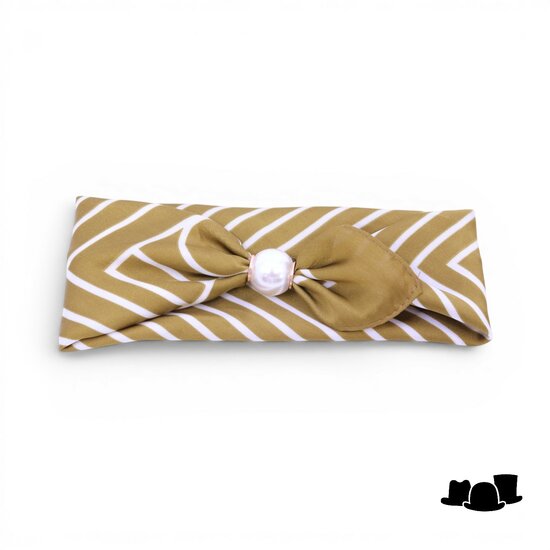 onkar neckerchief click and go satijn stripes amber green