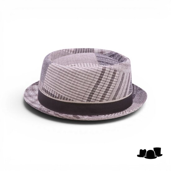 jos van dijck pork pie wol tartan bruin en beige