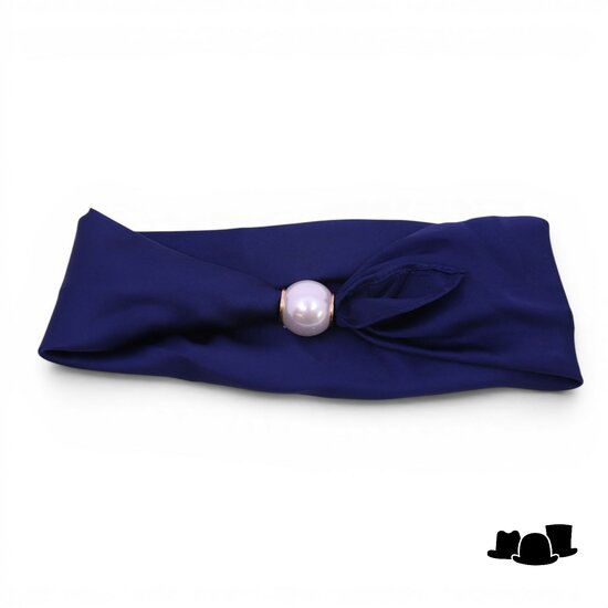 onkar neckerchief click and go satijn donkerblauw