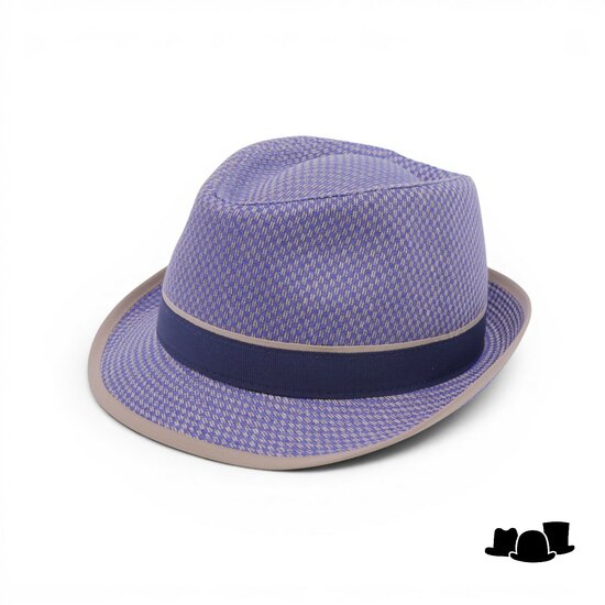 jos van dijck trilby linnenmix dessin blauw en beige