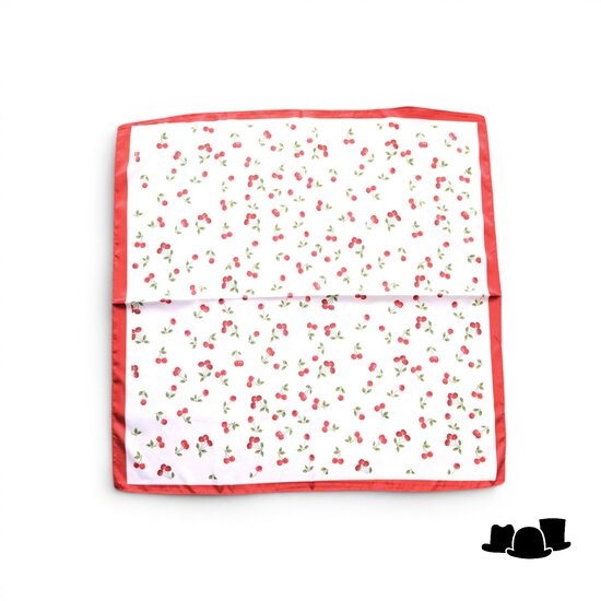 onkar neckerchief cherry satijn red white