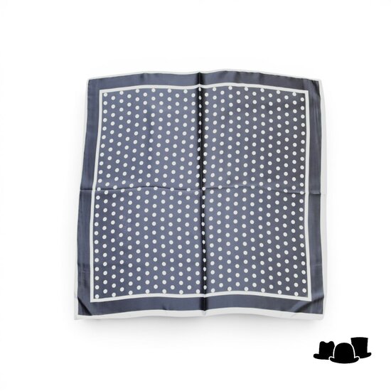 onkar neckerchief satijn polkadots ivory and black
