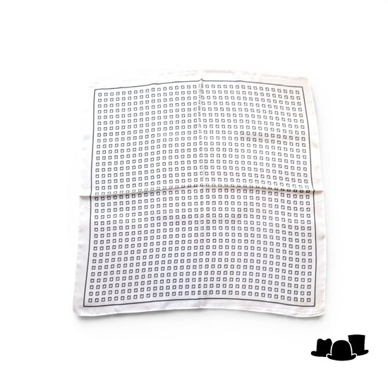 onkar neckerchief geometric satijn black ivory