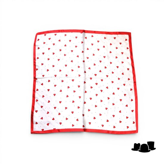 onkar neckerchief hearts satijn red ivory
