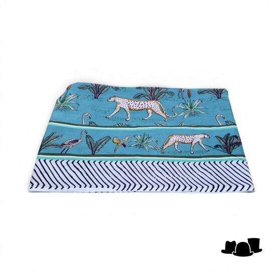 onkar zomer sjaal en pareo indira tropical dessin green and petrol