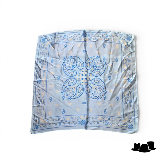 onkar neckerchief satijn big paisley light blue
