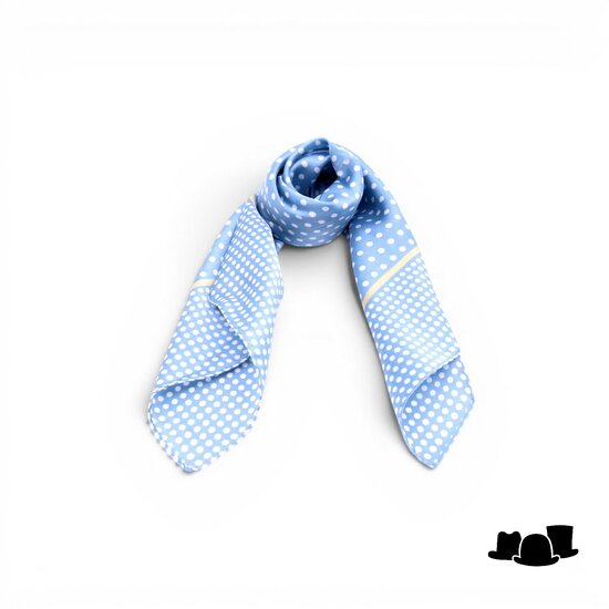 onkar neckerchief satijn small polkadots blue and yellow