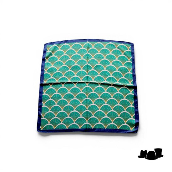 onkar neckerchief sjaaltje satijn art deco green and gold