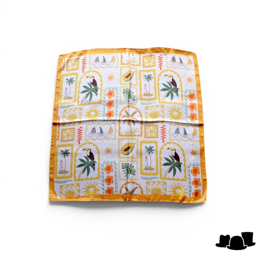 onkar neckerchief sjaaltje satijn pais tropical orange