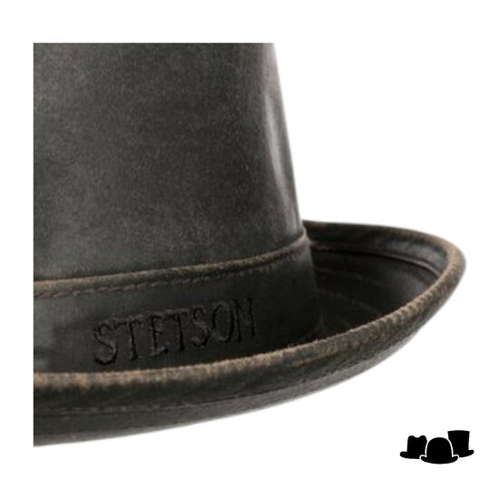 stetson pork pie odenton leatherlook stressed cotton brown