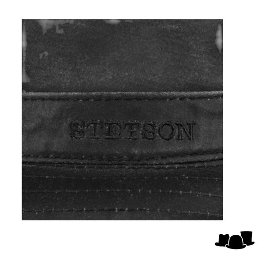 stetson pork pie odenton leatherlook stressed cotton black