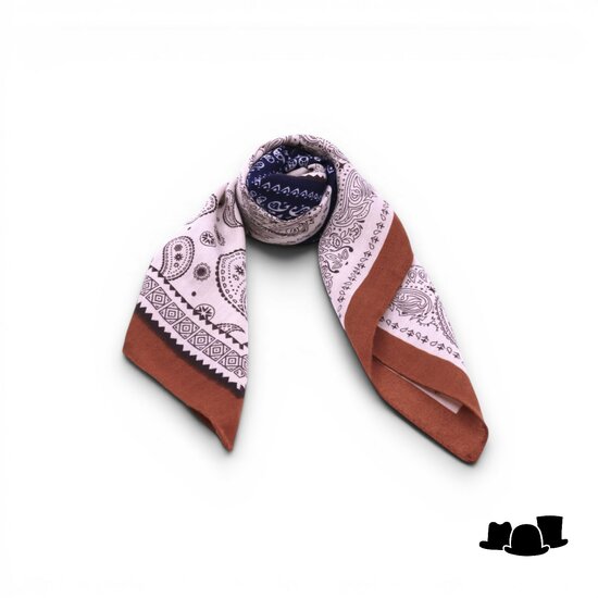 onkar neckerchief viscosemix paisley beige cognac navy
