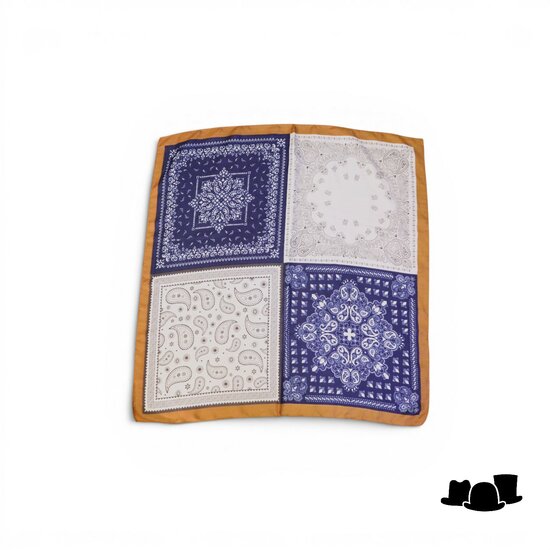 onkar neckerchief viscosemix paisley beige cognac navy