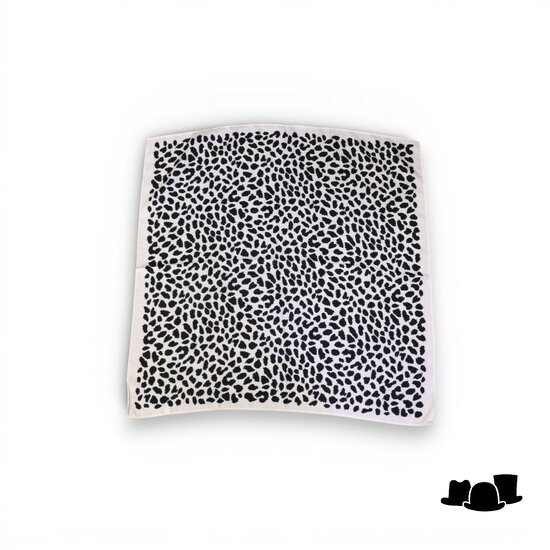 onkar neckerchief soft animal print black ivory