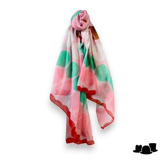 zomer sjaal big polka dots  viscose multicolor