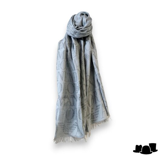 emporio armani zomer sjaal linnenmix dark silver