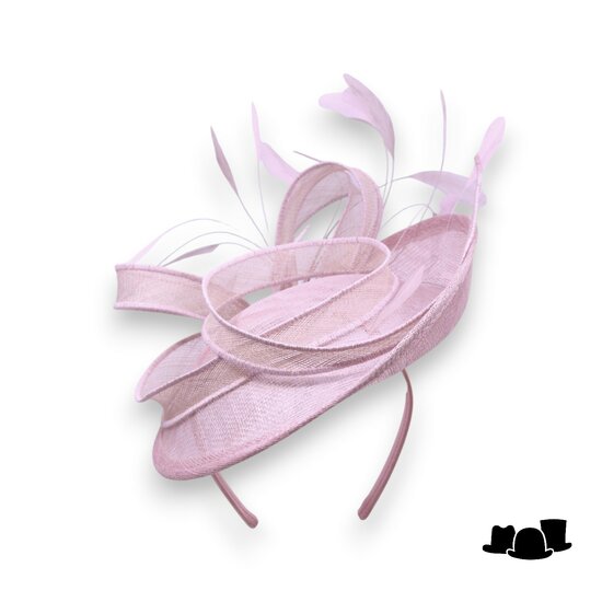 eigen atelier bespoke fascinator disc isilia zacht roze