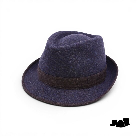 jos van dijck trilby wol donkerblauw bruin