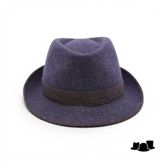 jos van dijck trilby wol donkerblauw bruin