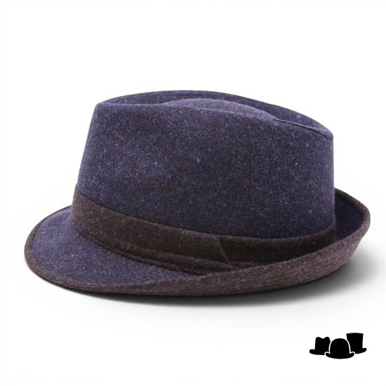 jos van dijck trilby wol donkerblauw bruin