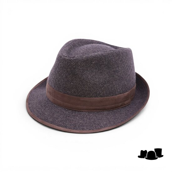 jos van dijck trilby wol chevron bruin