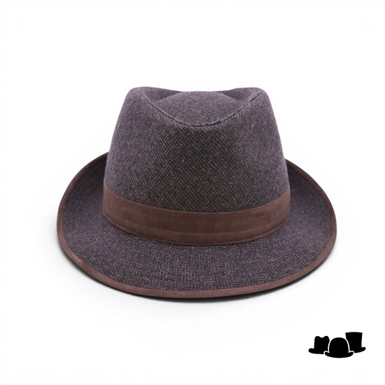 jos van dijck trilby wol chevron bruin