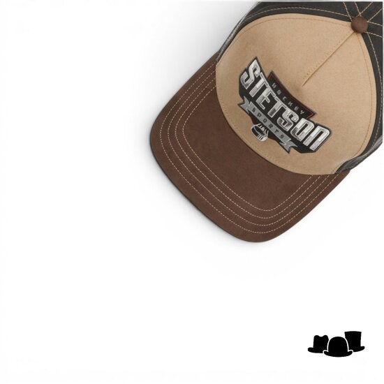 stetson trucker cap hockey sports brown grijs en beige