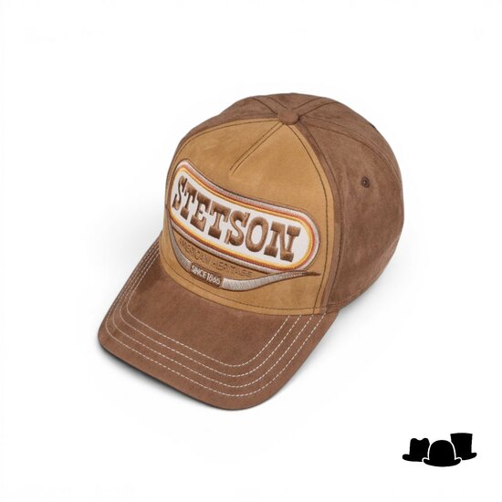 stetson trucker cap buffalo horn brown