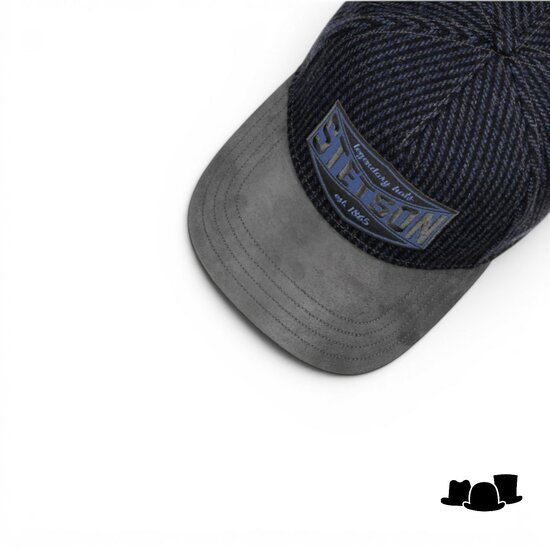 stetson trucker cap suede and wool blauwgrijs