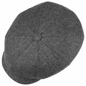 stetson newswboy cap hatteras woolmix small herringbone grey