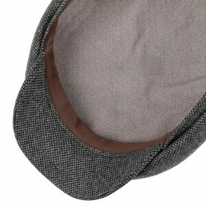 stetson newswboy cap hatteras woolmix small herringbone grey
