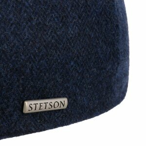 stetson ivy cap texas woolmix herringbone blauw
