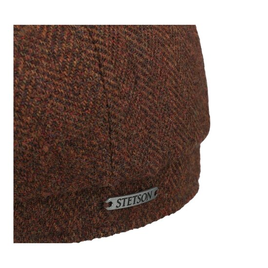 stetson newswboy cap hatteras shetland herringbone red brown