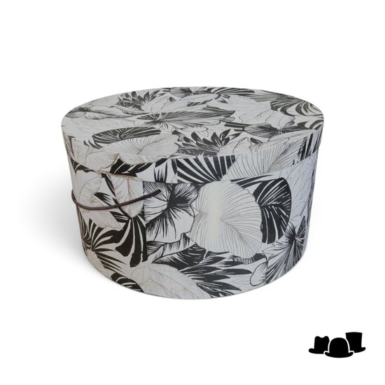 jos van dijck vintage hoedendoos 42cm botanic black and white