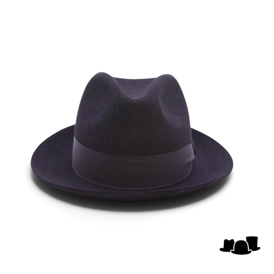 baldini fedora classico gesneden rand zwart
