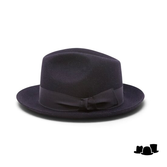 baldini fedora classico gesneden rand zwart