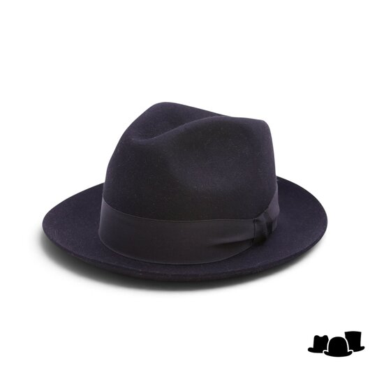 baldini fedora classico gesneden rand zwart