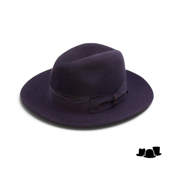 borsalino fedora qs cut brim melusine vilt zwart 