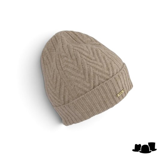 fiebig beanie zigzag cashmere taupe