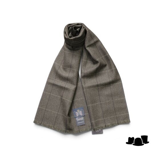 city sport sjaal british tweed ruit groen bruin